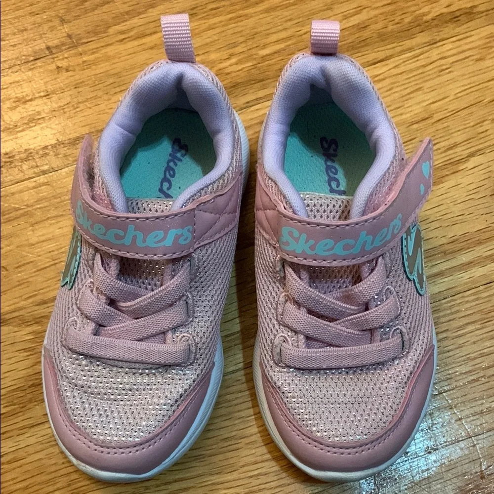 Lot Bundle toddler Skechers Sparkle Sneakers - Pink and Silver